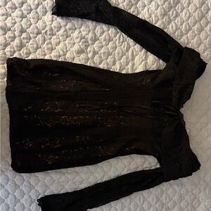 House of CB black Lace Off-shoulder Mini Dress - Size Regular Cup (A-C)